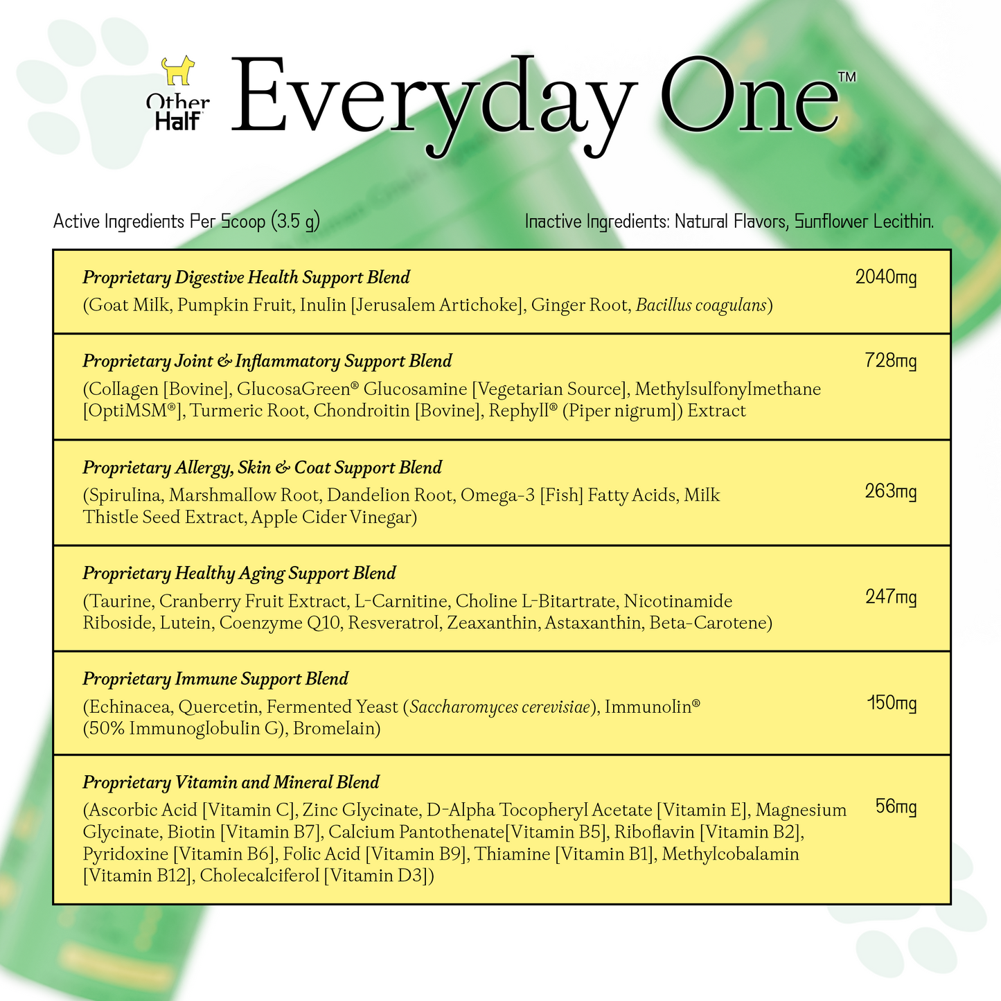 Other Half Everyday One - Clean Dog Multivitamin Supplement | 45 Active Ingredients