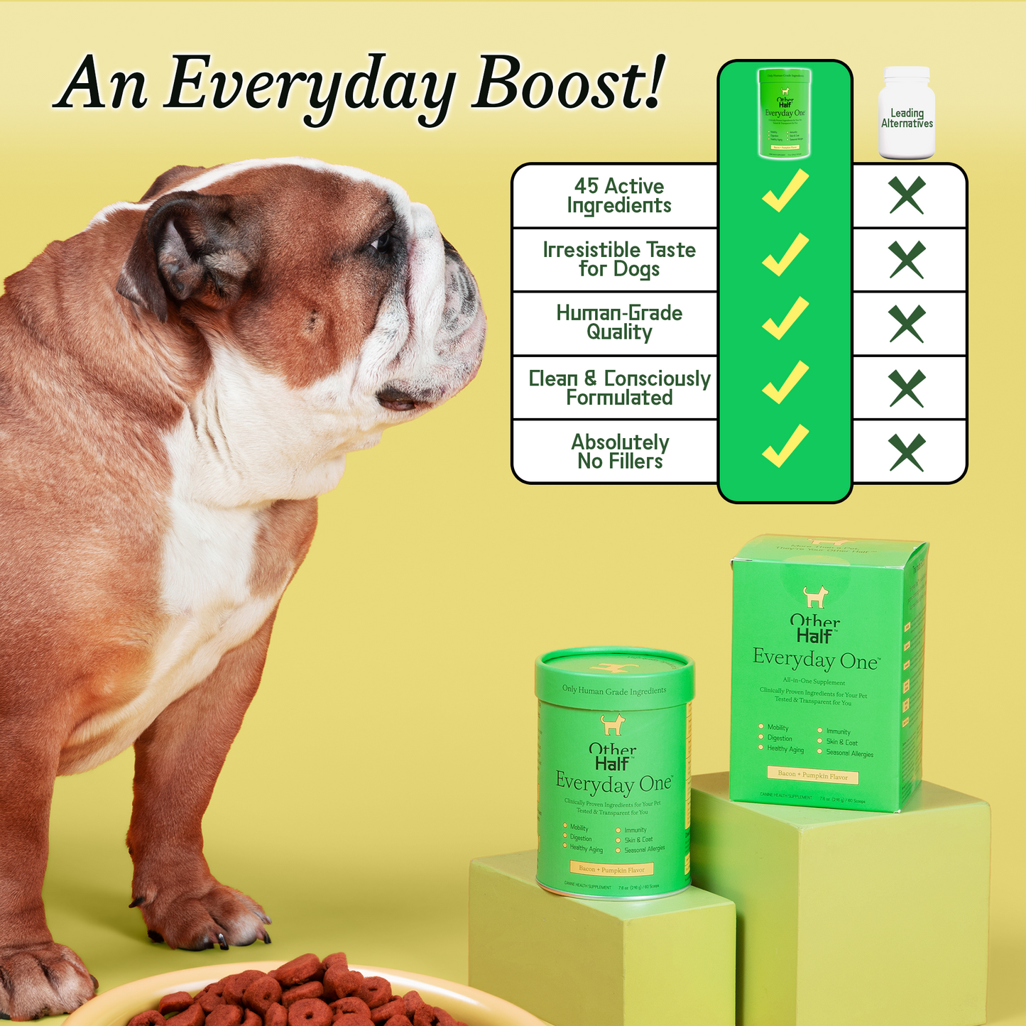 Other Half Everyday One - Clean Dog Multivitamin Supplement | 45 Active Ingredients