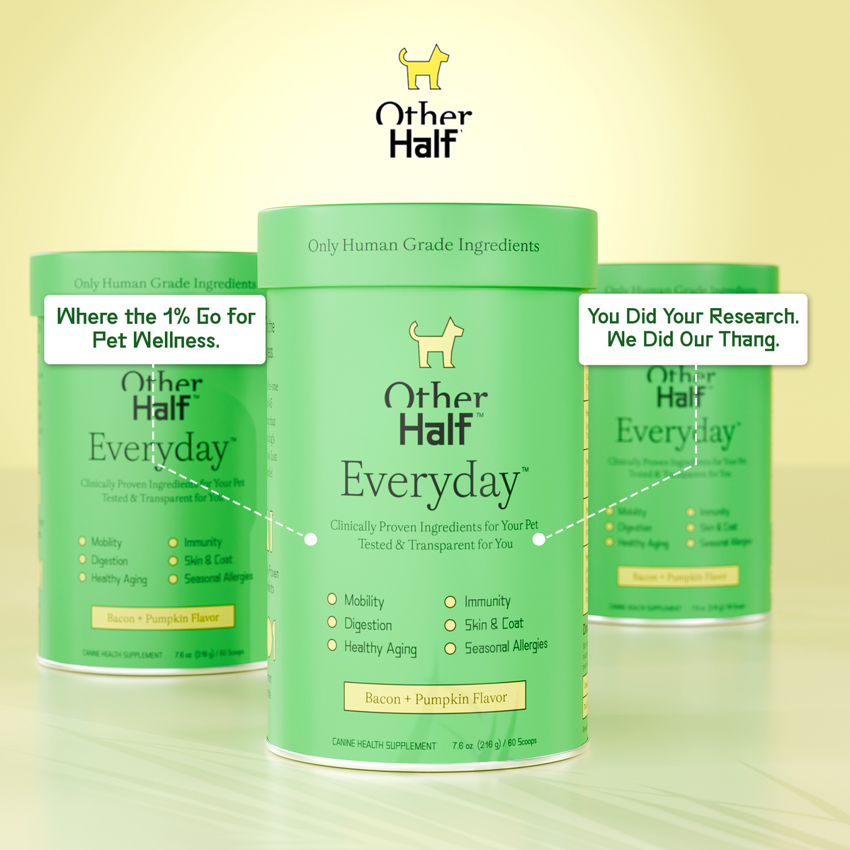 Other Half Everyday One Natural Daily Dog Supplement, Front Package